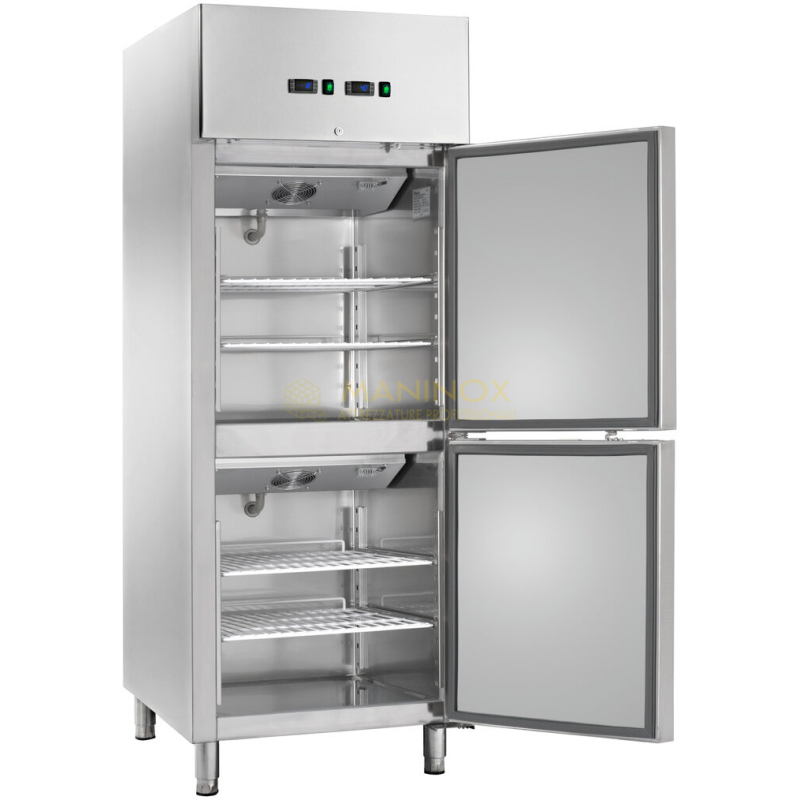 AK600DTV aperto Armadio refrigerato ventilato a doppia temperatura -2 / +8 , -18 / -22 capacità 225L / 225L
