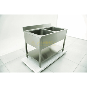 Lavello doppia vasca in acciaio inox Lavello doppia vasca in acciaio inox 120x70x85h