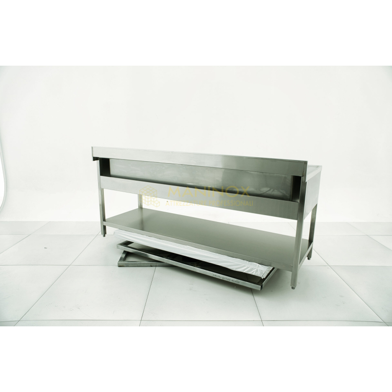 MAN04897 Lavello vasca unica in acciaio inox 200x70x85h
