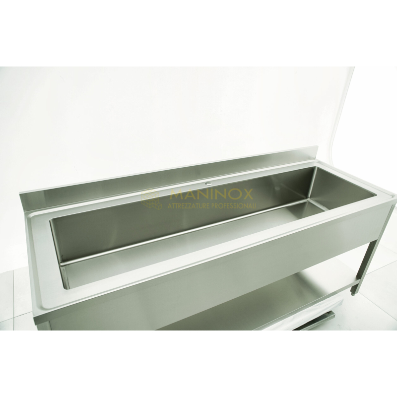 MAN04914 Lavello vasca unica in acciaio inox 200x70x85h