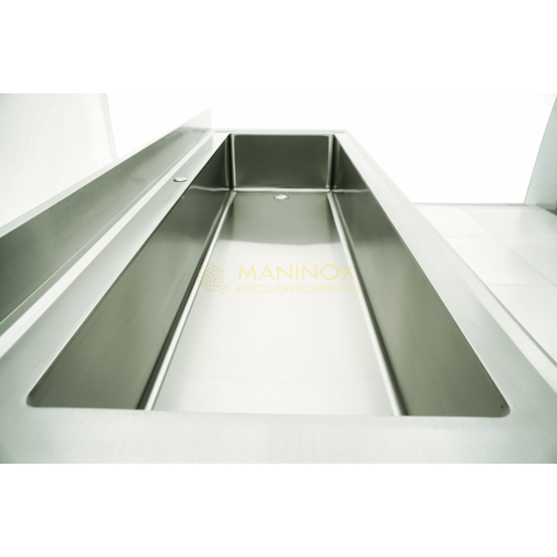 MAN04916 Lavello vasca unica in acciaio inox 200x70x85h