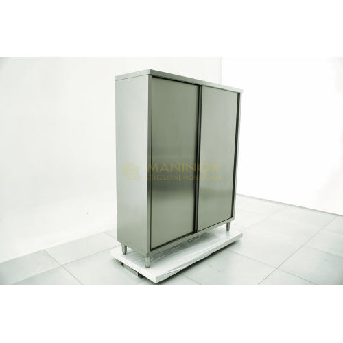 Armadio in acciaio inox con ante scorrevoli Armadio in acciaio inox con ante scorrevoli 150x50x180h