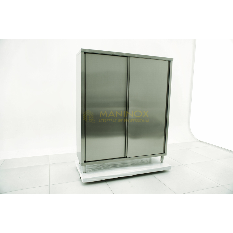 MAN04947 Armadio in acciaio inox con ante scorrevoli 150x50x180h