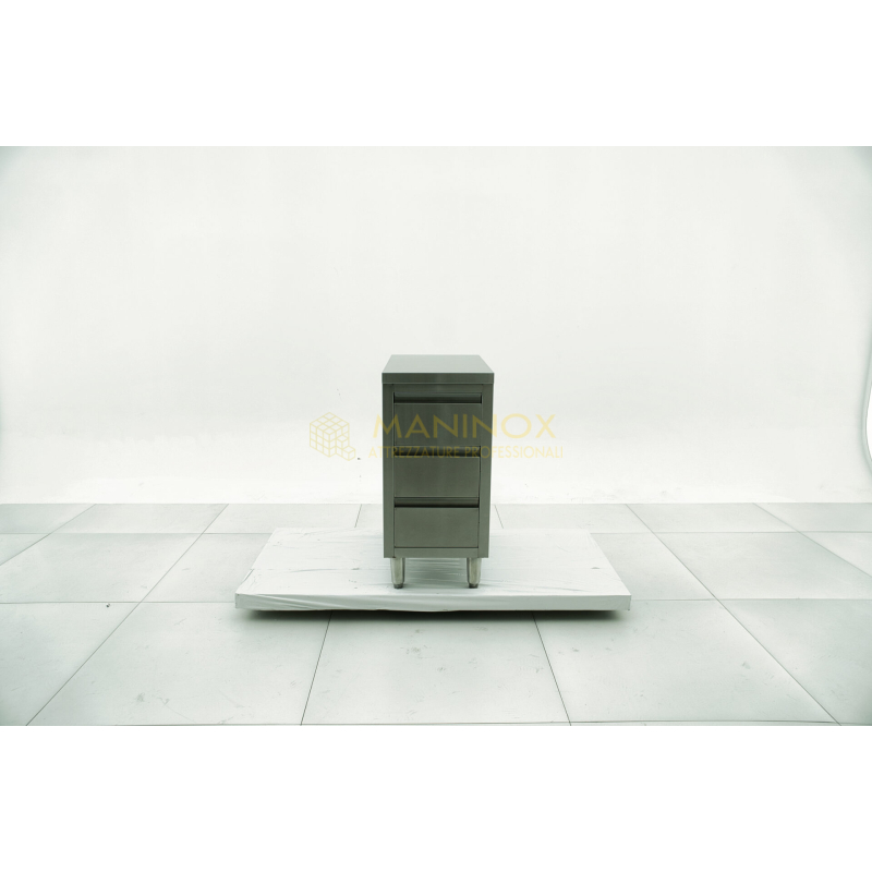 MAN04990 Cassettiera in acciaio inox a 3 cassetti 40x70x85h