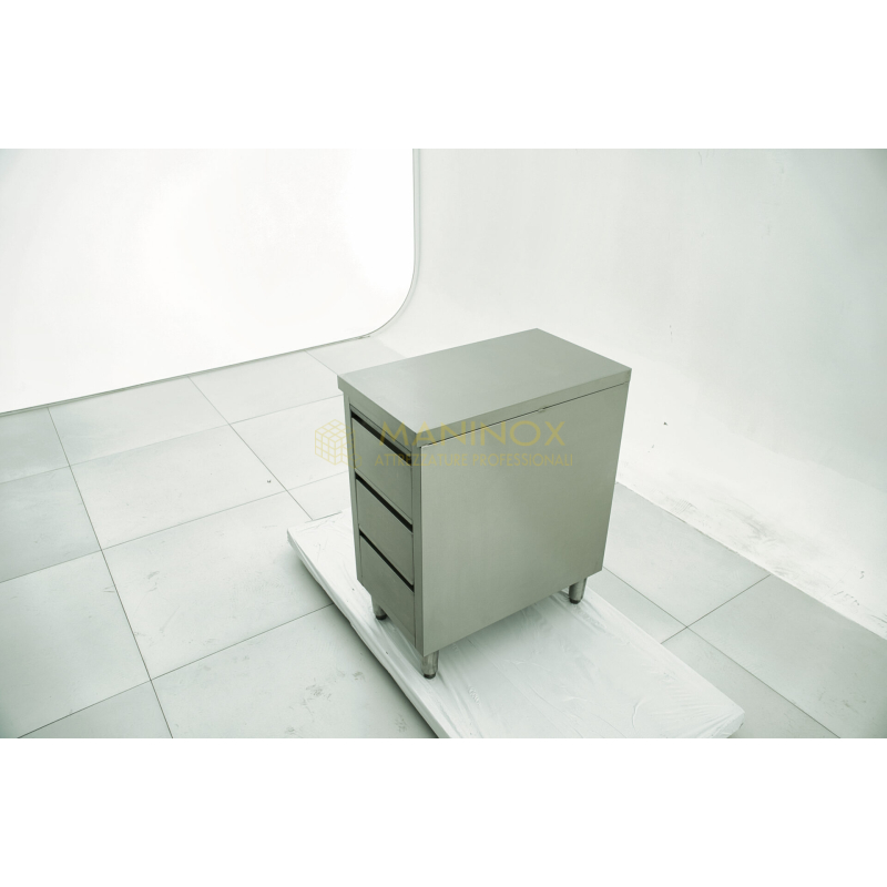 MAN04993 Cassettiera in acciaio inox a 3 cassetti 40x70x85h