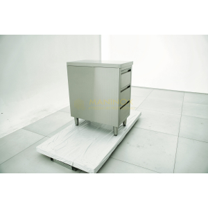 MAN04994 Cassettiera in acciaio inox a 3 cassetti 40x70x85h
