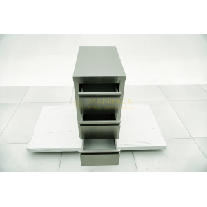MAN04997 Cassettiera in acciaio inox a 3 cassetti 40x70x85h