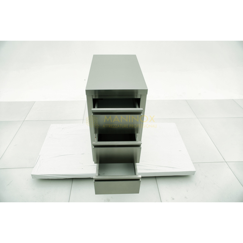 MAN04997 Cassettiera in acciaio inox a 3 cassetti 40x70x85h