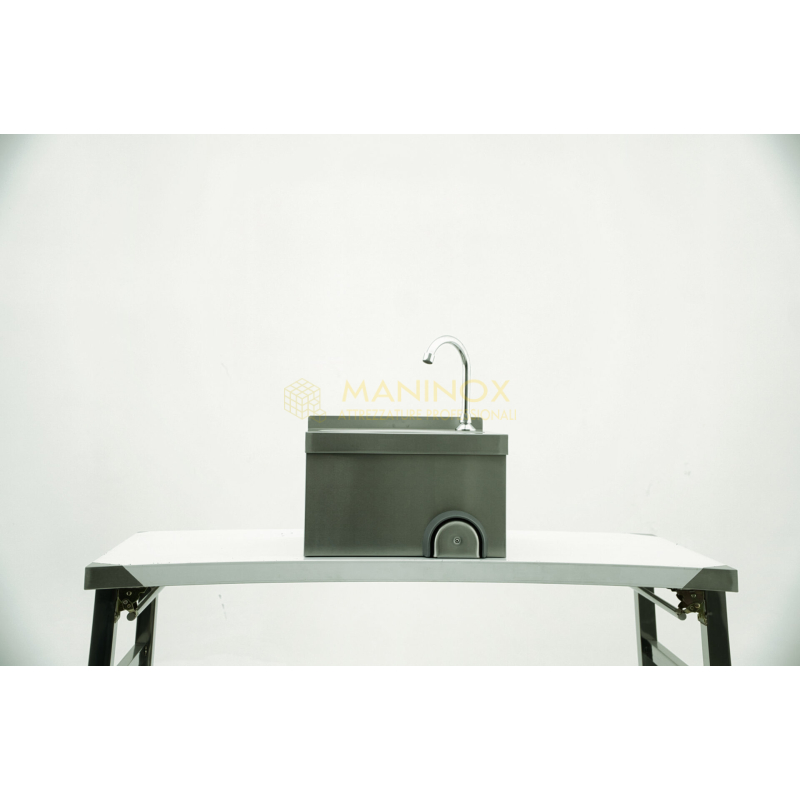 MAN05093 Lavamani in acciaio inox con comando a ginocchio da parete 40X40X25h