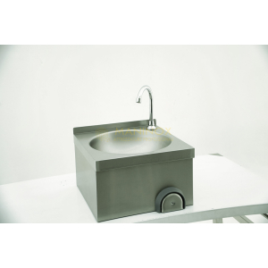 MAN05094 Lavamani in acciaio inox con comando a ginocchio da parete 40X40X25h