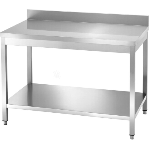 Tavolo su gambe con piano di fondo e alzatina