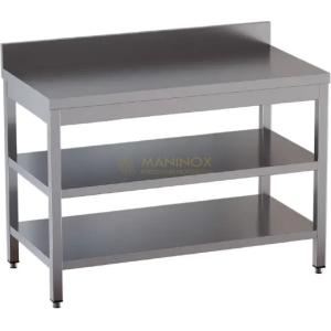 tavolo 2 ripiani con alzatina Tavolo su gambe con 2 ripiani e alzatina