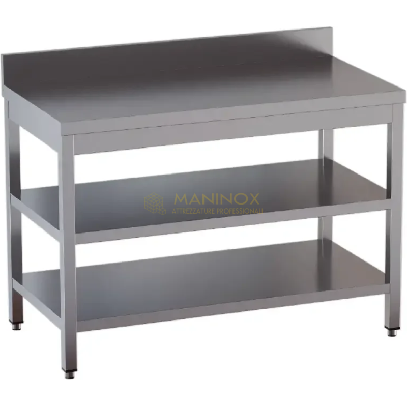 tavolo 2 ripiani con alzatina Tavolo su gambe con 2 ripiani e alzatina