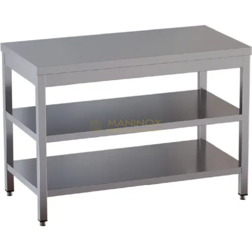 Tavolo su gambe con 2 ripiani