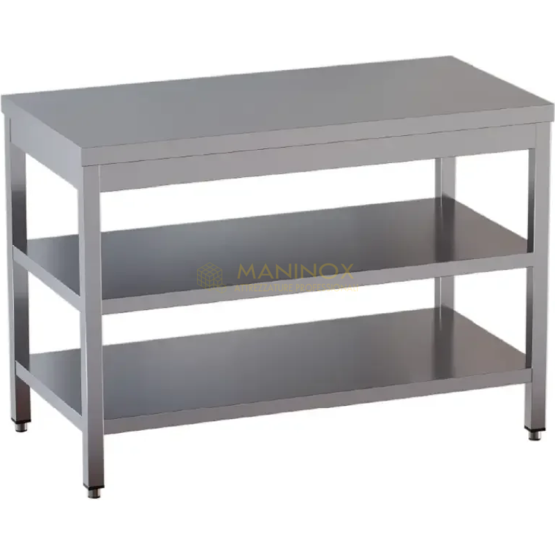 Tavolo su gambe con 2 ripiani