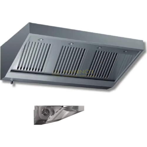 Cappa a parete snack serie 110 con motore e faretto Led.