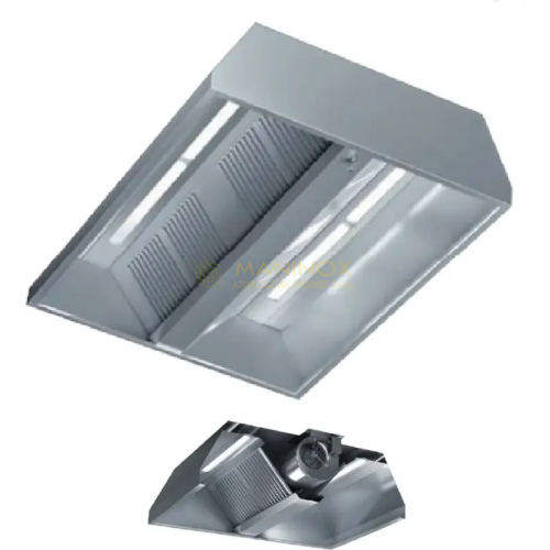 Cappa centrale serie 130 con motore e luce Led.