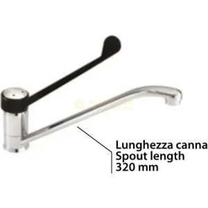 Miscelatore monoforo con leva clinica in materiale plastico, canna girevole