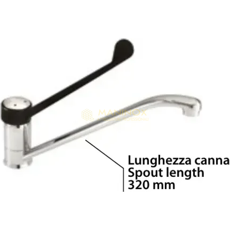 Miscelatore monoforo con leva clinica in materiale plastico, canna girevole