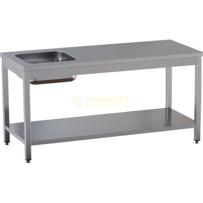 Tavolo chef con vasca a sinistra