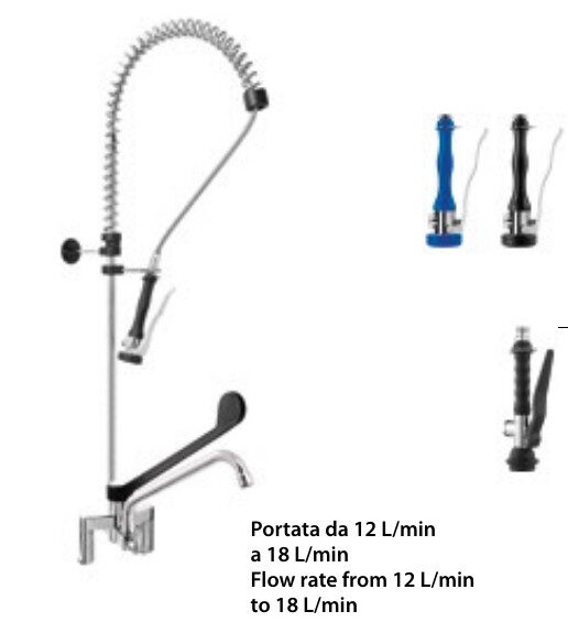 Screenshot_20251029_172004 Gruppo doccia prelavaggio miscelatore biforo con canna girevole, leva clinica in materiale plastico, doccetta premium e interasse fisso