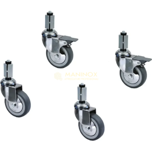 ruotequadre Miscelatore monoforo con leva clinica in materiale plastico, canna girevole