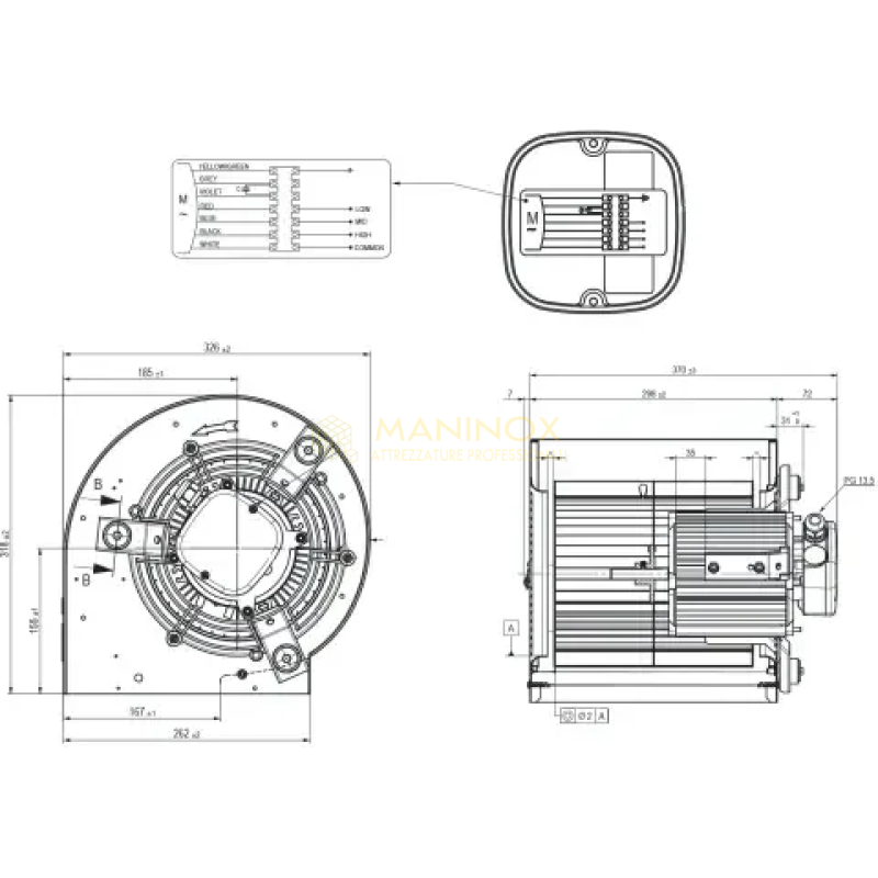Motoventilatore per cappe MXSDR 9/9-4 Tight