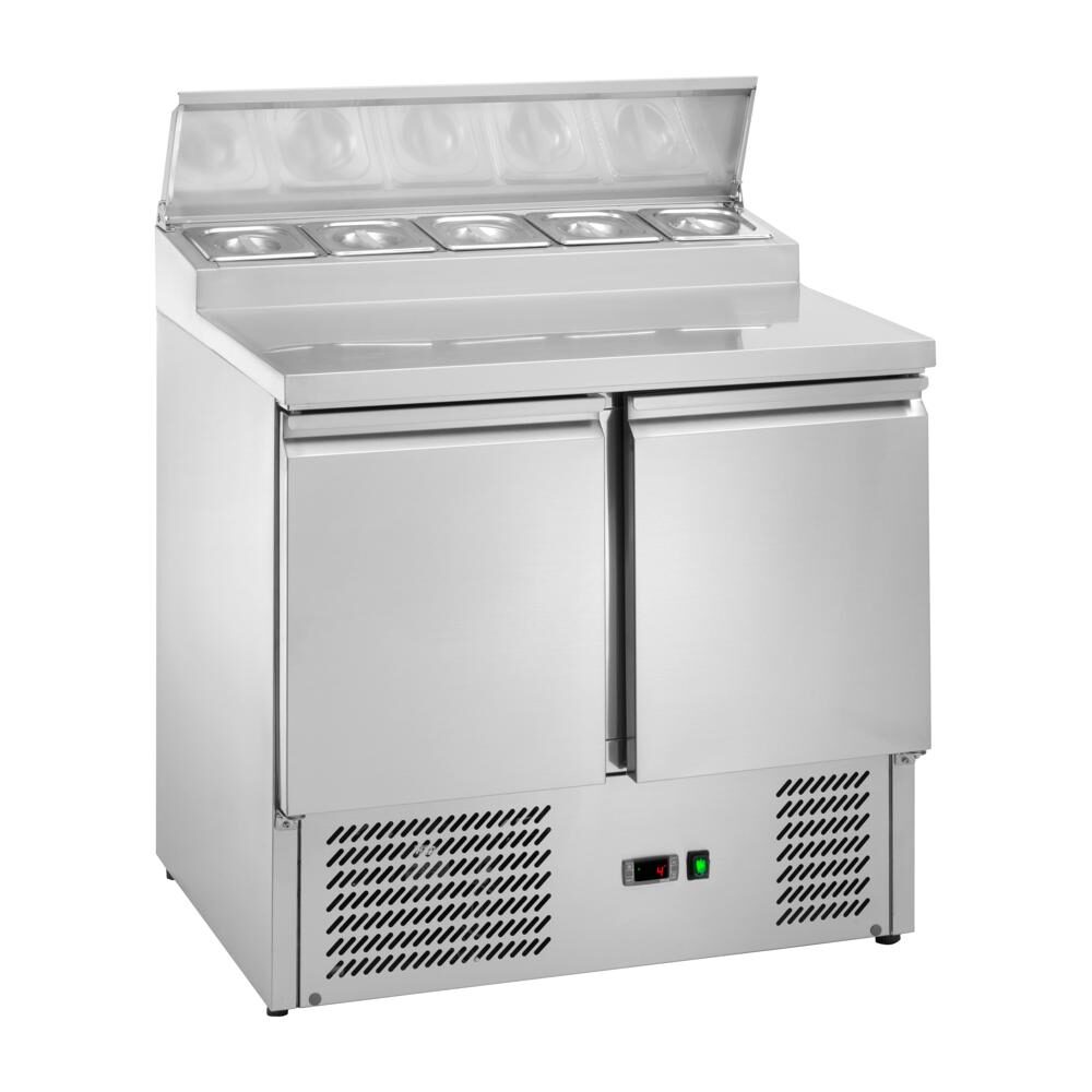 Saladette refrigerata statica, 900x700x970h, +2 +8 °C, acciaio inox.