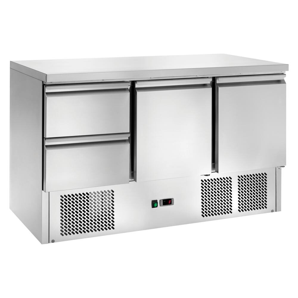 Saladette refrigerata statica con cassetti, 1365x700x850h, +2 +8 °C