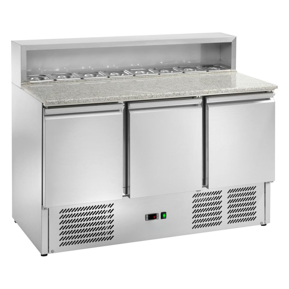 Saladette refrigerata per pizzeria GN1/1, 1365x700x1075 h, +2 +8 °C