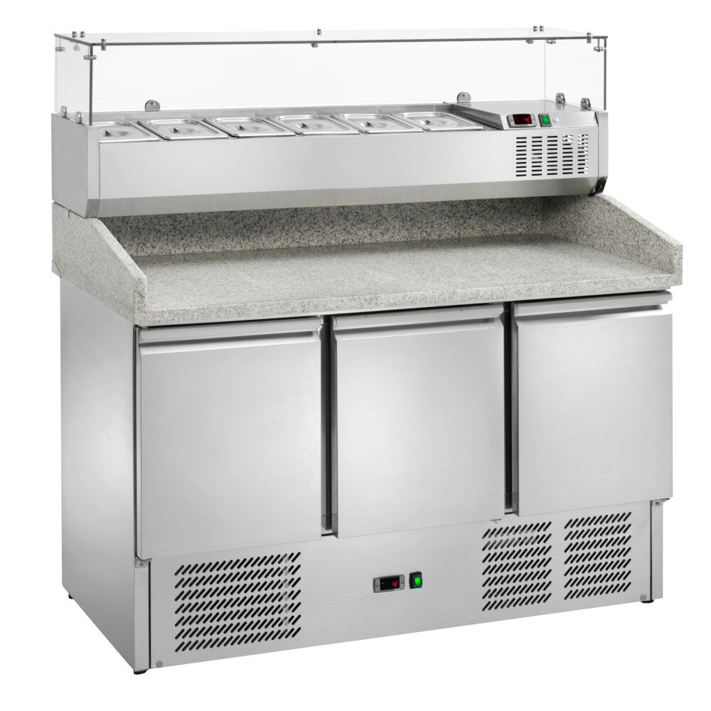 Saladette refrigerata per pizzeria GN1/1, 1400x700x1020 h, +2 +8 °C