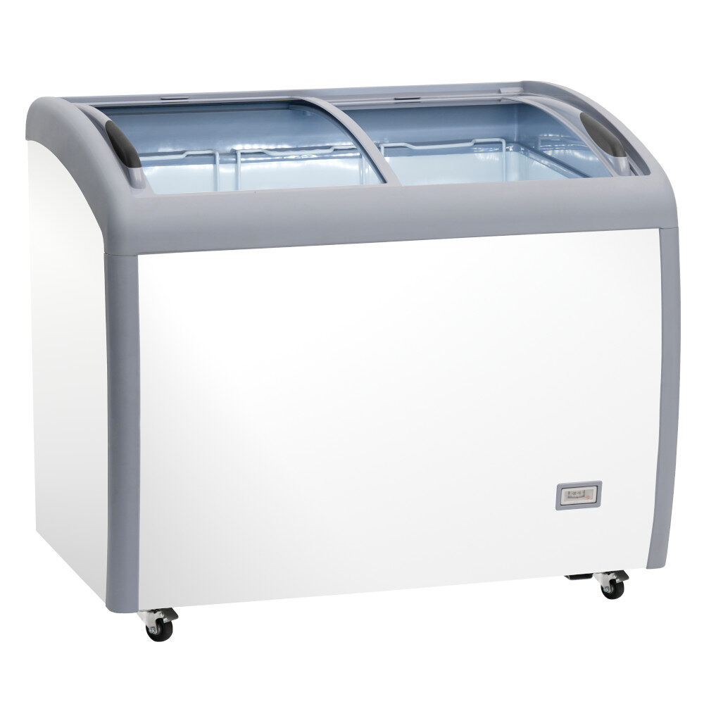 Congelatore/refrigeratore a pozzetto con porte a vetri, 990x705x875h, 0 +8 / ≤ -18 °C, 2 porte a vetri.