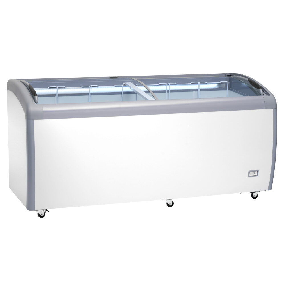 Congelatore/refrigeratore a pozzetto con porte a vetri, 1800x705x875h, 0 +8 / ≤ -18 °C, 2 porte a vetri.