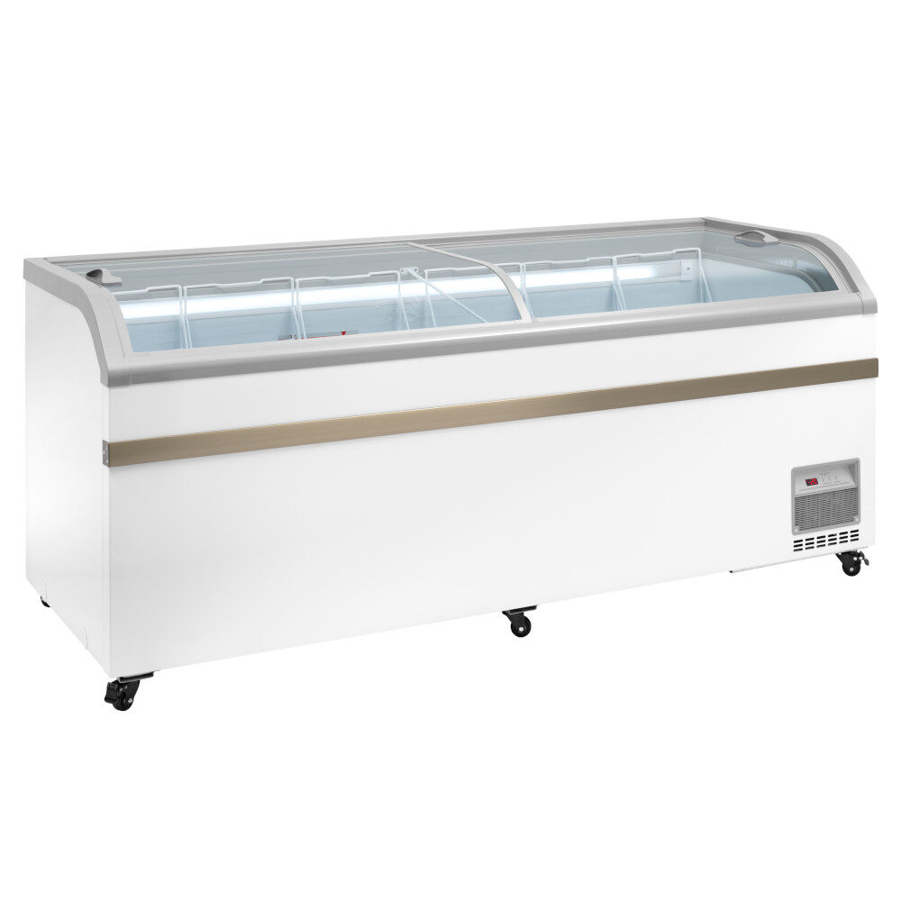 Frigo-congelatore a isola, 2000x757x858h, +8 -26 °C, 2 porte a vetri.