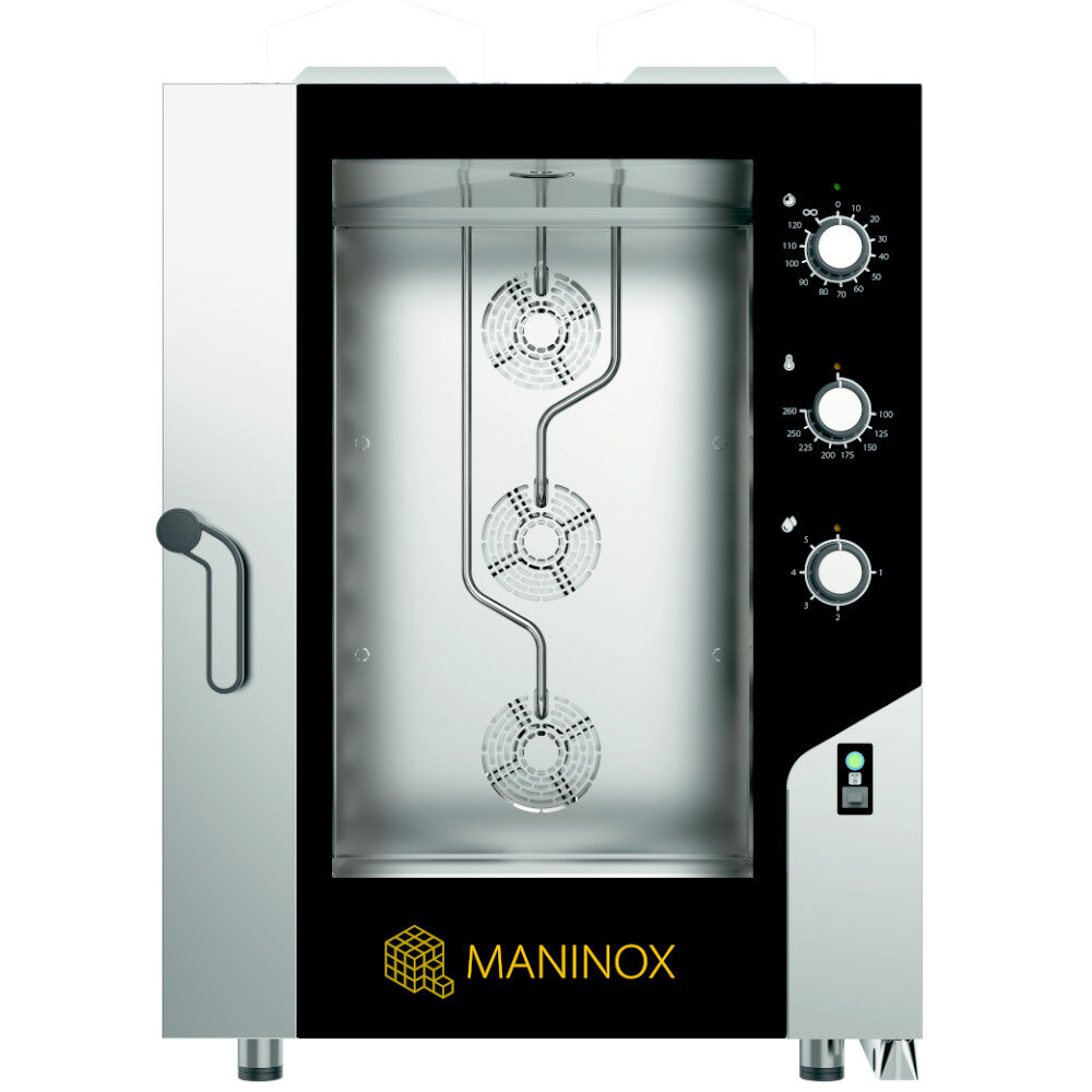 Forno a gas combinato convezione vapore 10 teglie 60x40 con pannello elettromeccanico