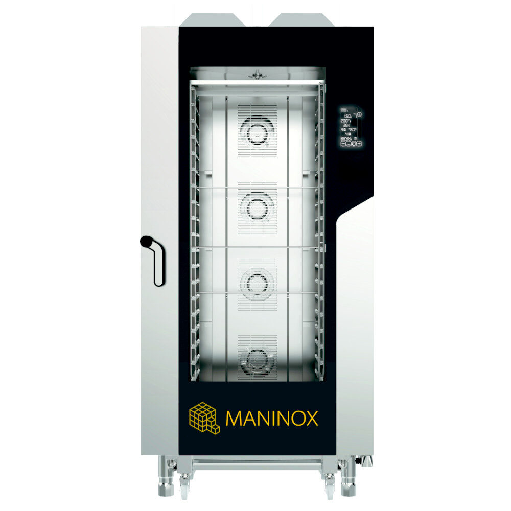 Forno a gas combinato convezione vapore 20 teglie 1/1 GN con pannello digitale touch
