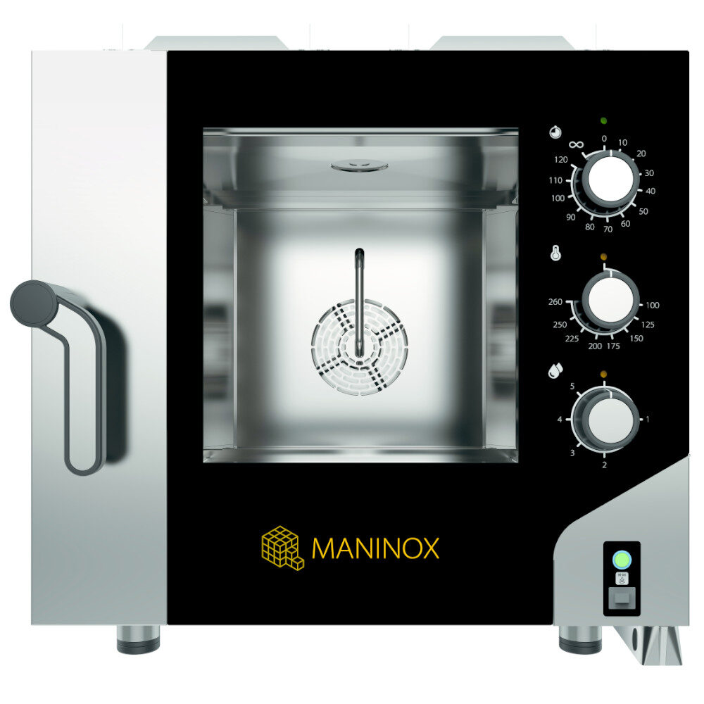 MKF511GS Forno a gas combinato convezione vapore 5 teglie 1/1 GN con pannello elettromeccanico