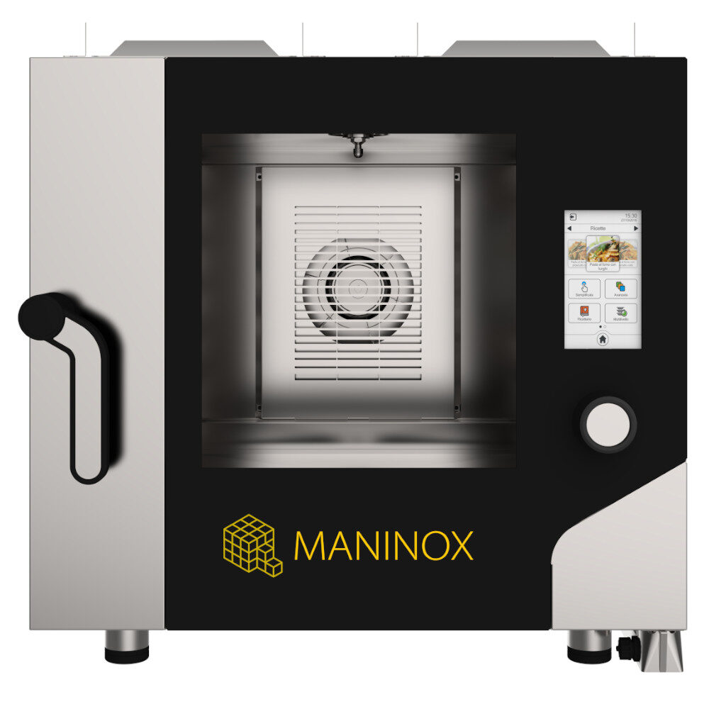 Forno a gas combinato convezione vapore 5 teglie 1/1 GN con touch screen