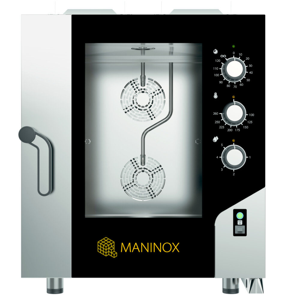 MKF711GS Forno a gas combinato convezione vapore 7 teglie 1/1 GN con pannello elettromeccanico