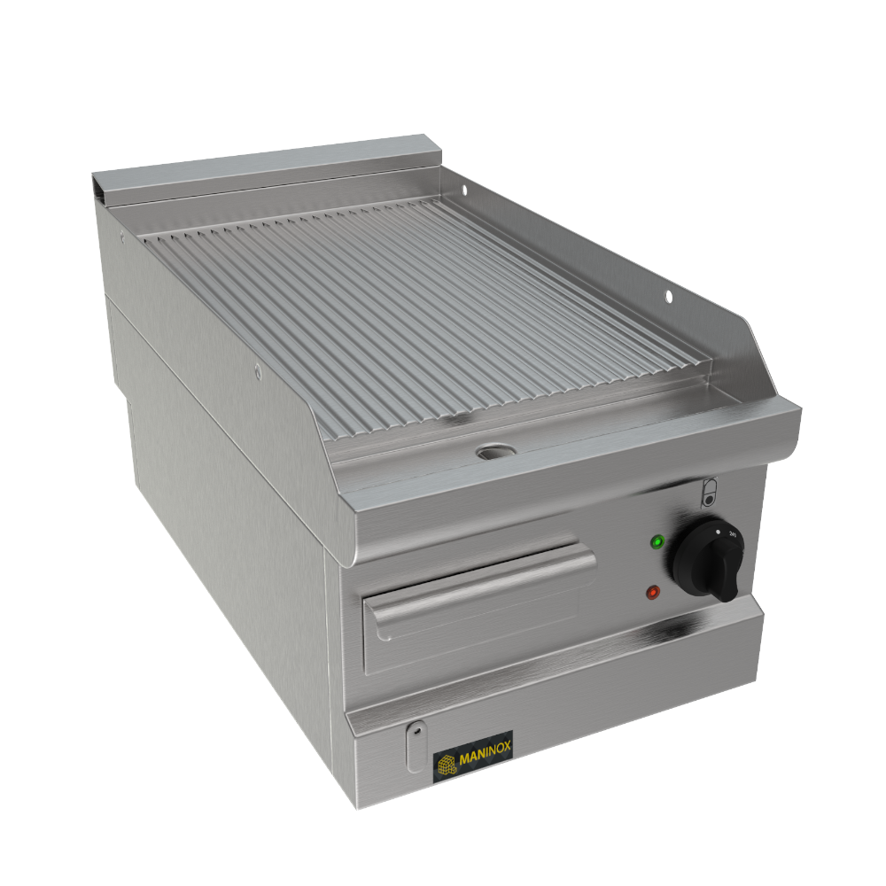 Fry top rigato elettrico, 40x70x30.5h, 5.4 kW