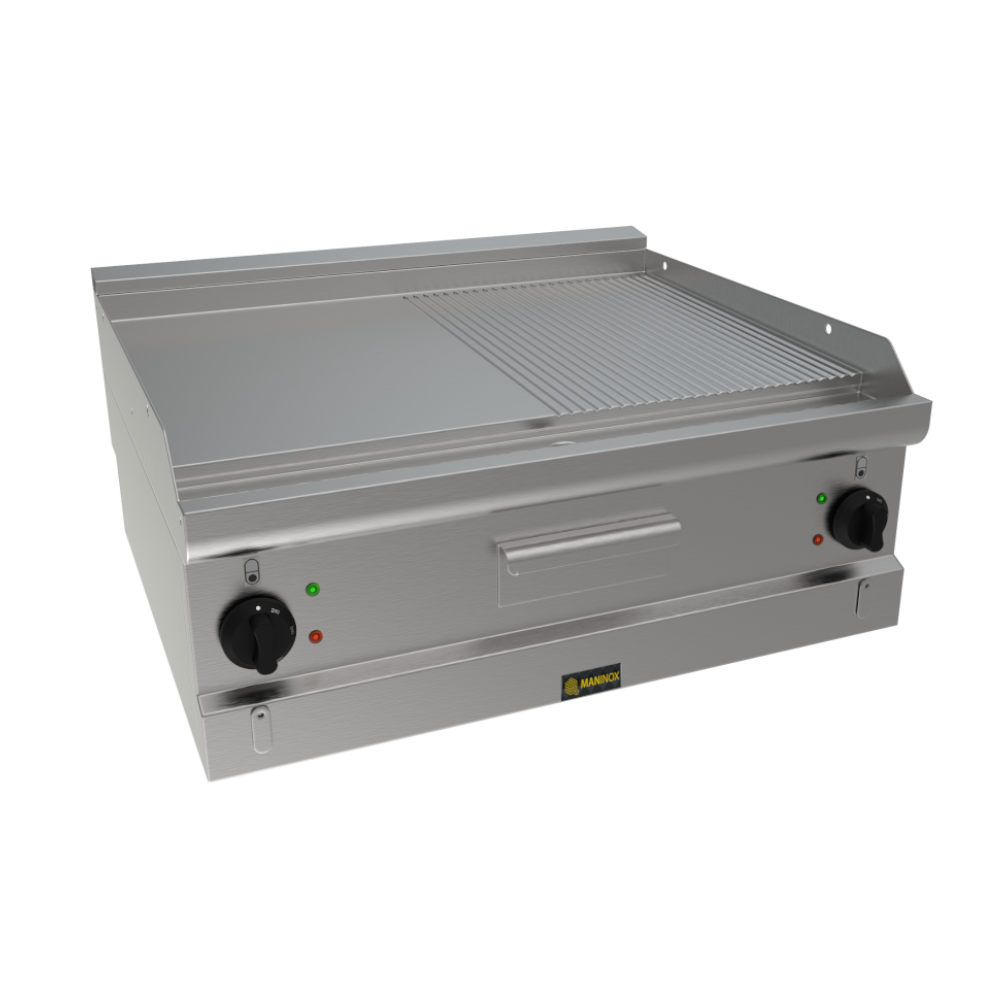 Fry top 1/2 liscio 1/2 rigato elettrico, 70x70x30.5h, 10.8 kW
