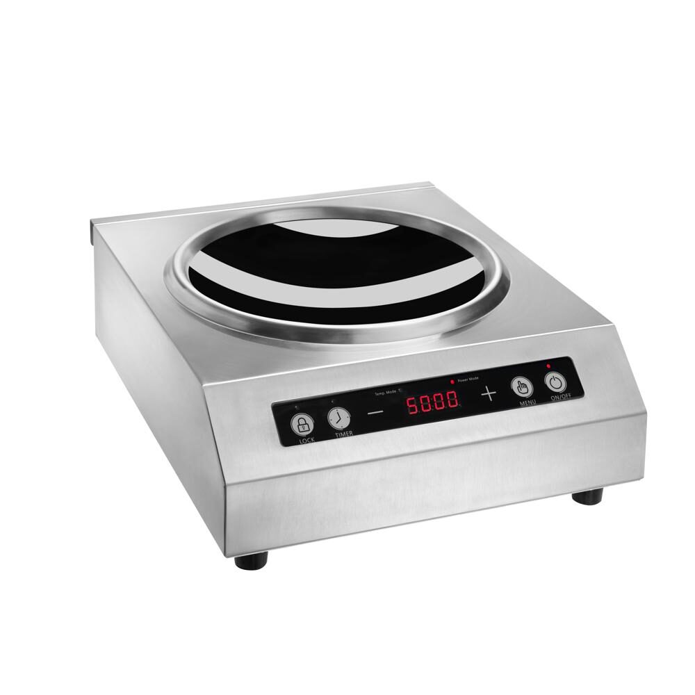 Wok ad induzione, Ø 300, struttura in acciaio inox.