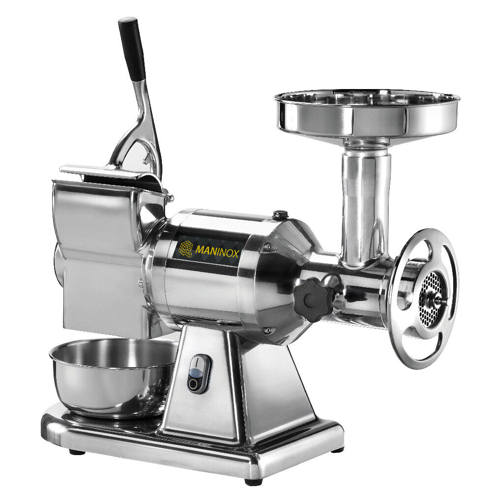 Tritacarne e grattugia, trifase, gruppo macinazione in alluminio, 630x305x510÷660h mm