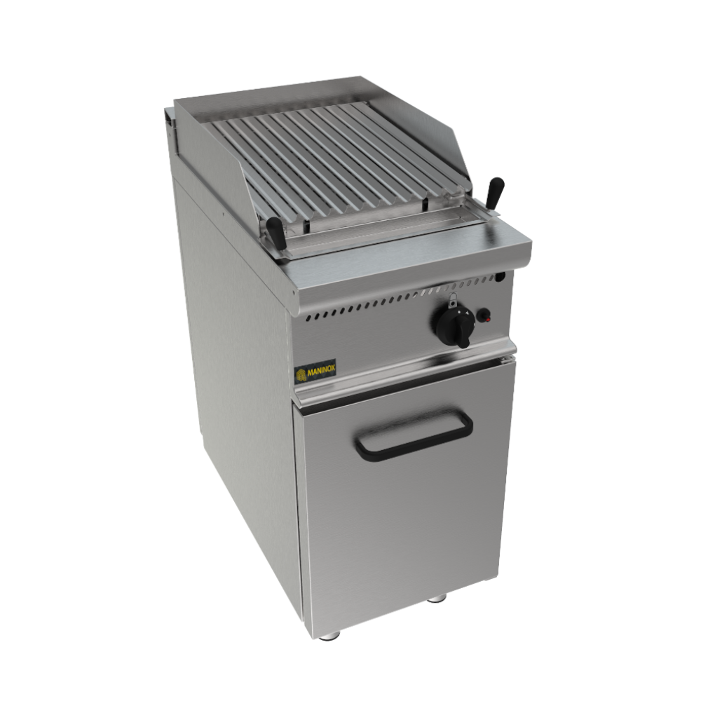 Griglia a pietra lavica a gas armadiata, 40x70x85h, 8 kW