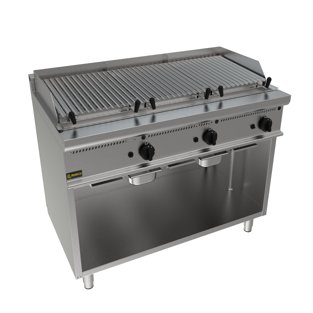 Griglia a pietra lavica a gas, 120x70x85h, 24 kW