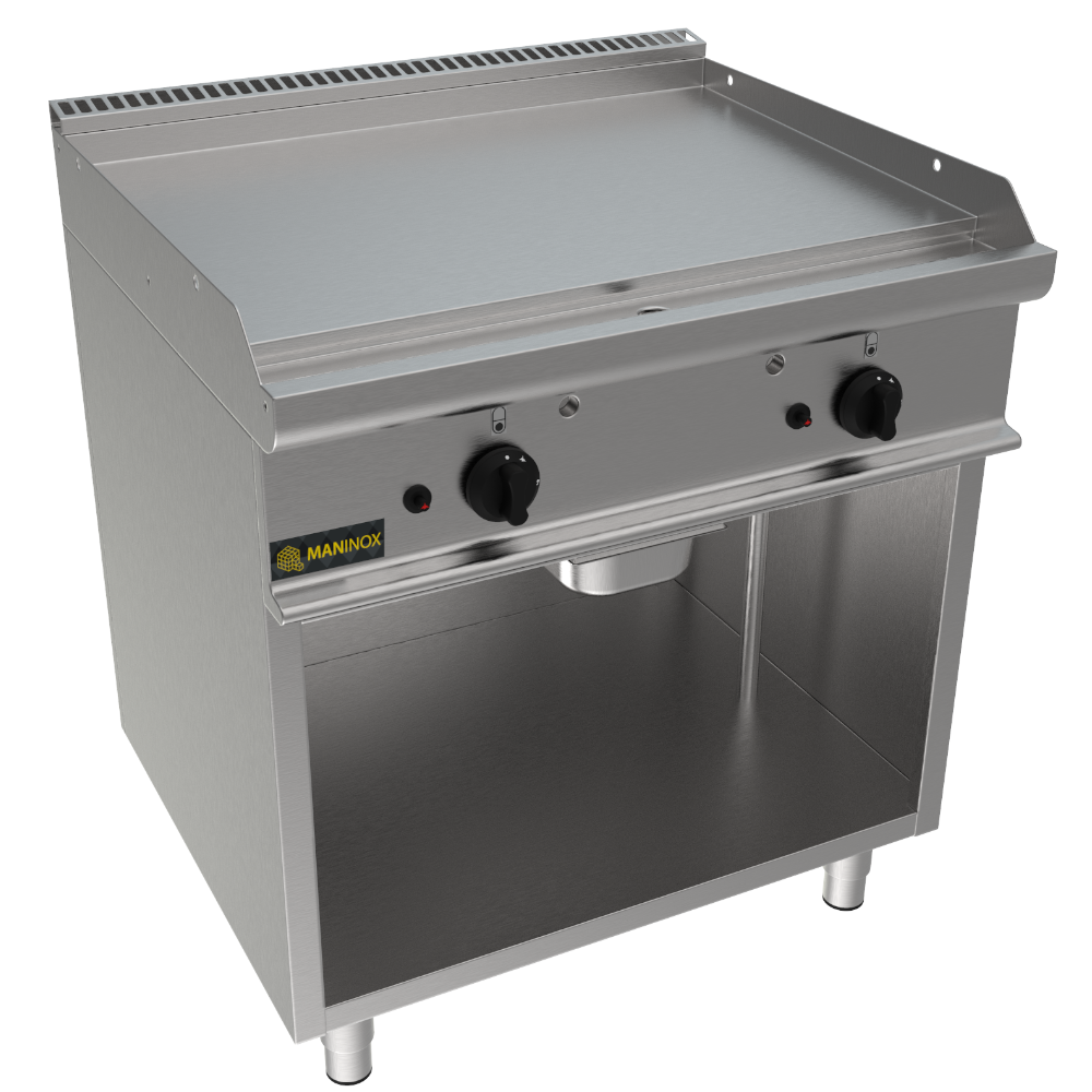 Fry top liscio a gas, 70x70x85h, 12 kW