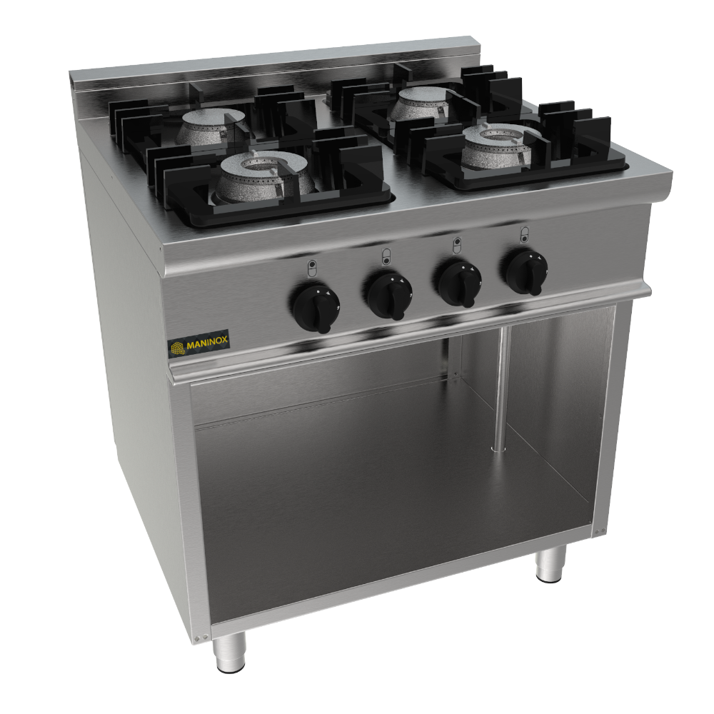 Cucina a gas 4 fuochi, 80x70x85h, 18 kW