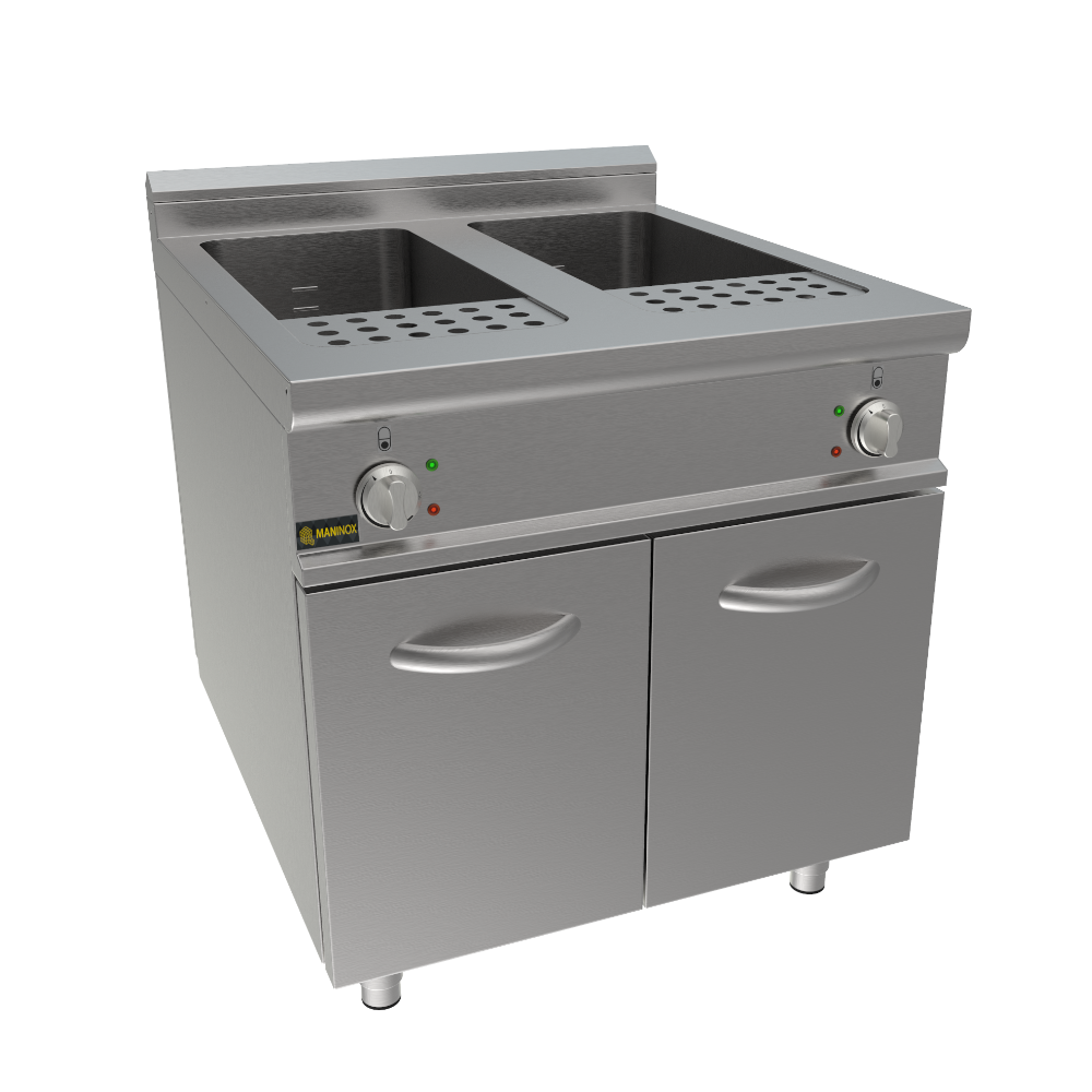 Cuocipasta elettrico 2 vasche armadiato, 80x90x85h, 24 kW, 40+40 L