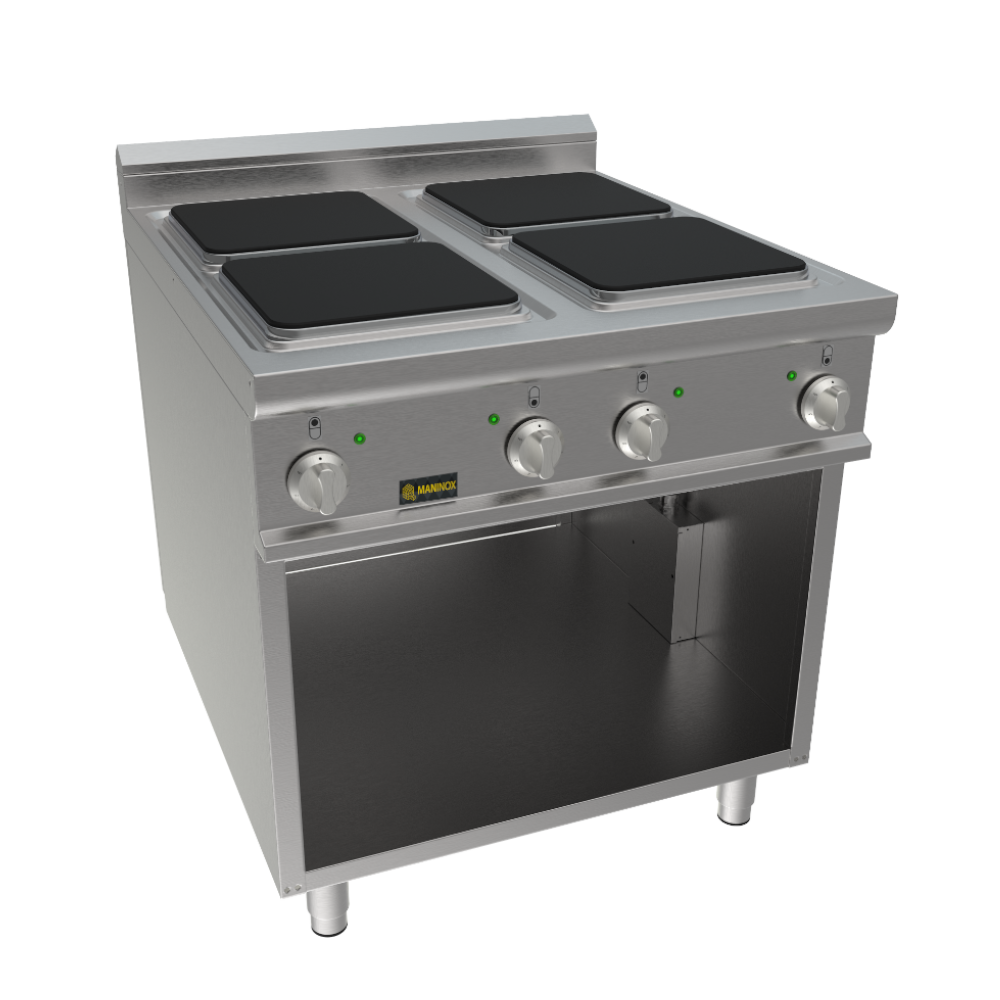 Cucina elettrica armadiata 4 piastre, 80x90x85h, 16 kW