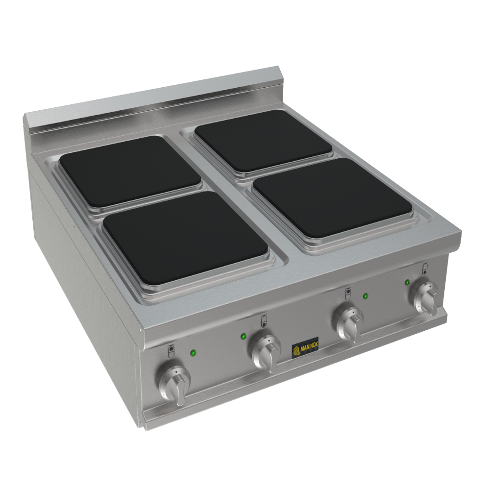 Cucina elettrica 4 piastre, 80x90x27.5h, 16 kW